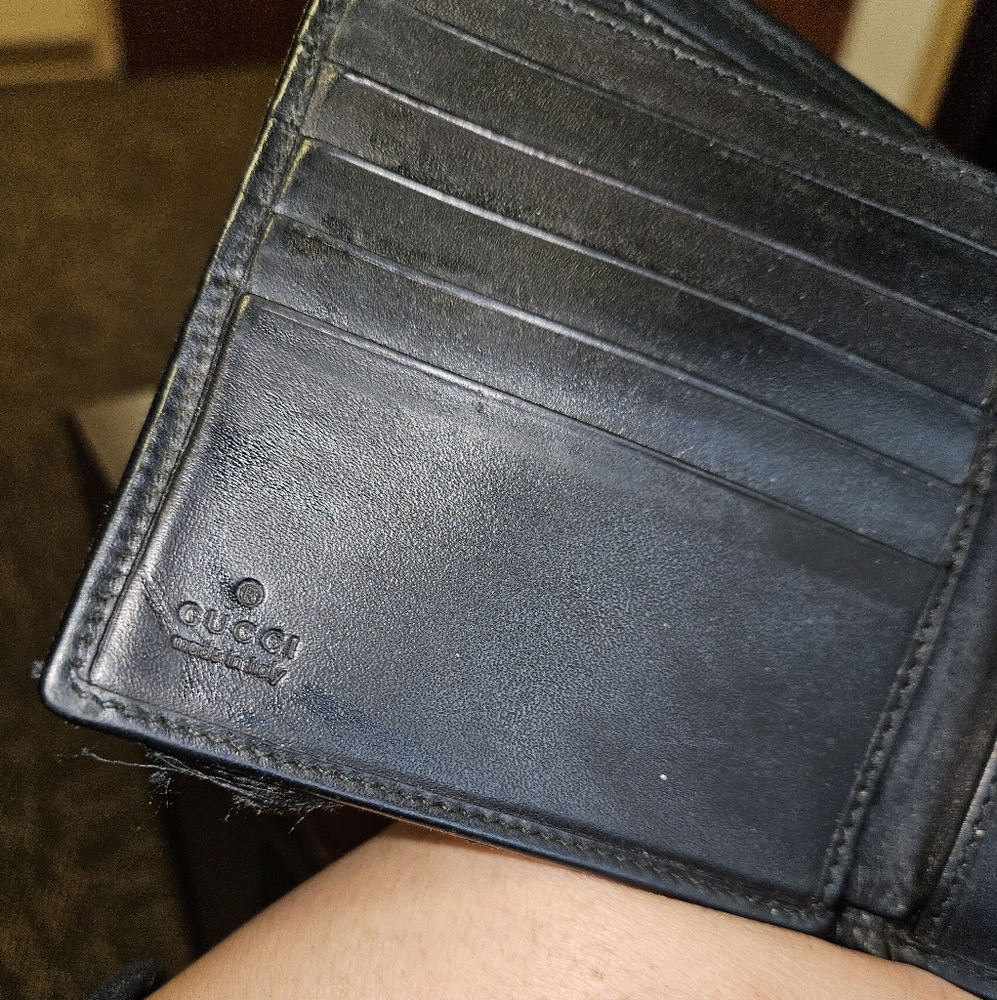 GUCCI Jackie Horse bit leather and canvas compact wallet. Black - Picture 10 of 12